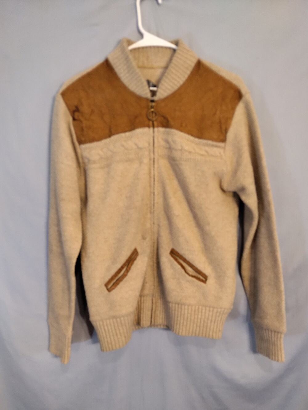 Vintage andstone knit and leather sweater